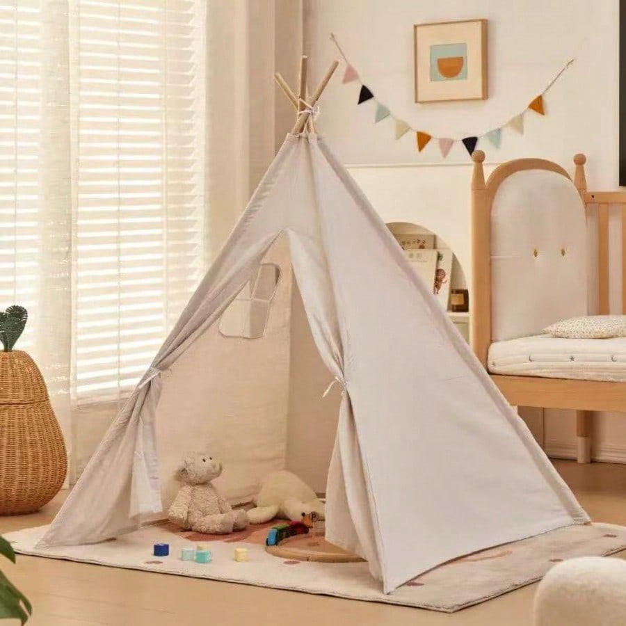 White Tipi Teepee Tent | Portable Indoor & Outdoor Camping Tent – MIRA