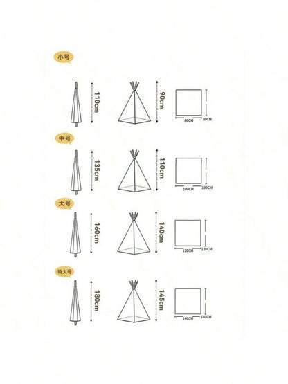 1PC White Tent Portable Tent Indoor Tipi Teepee Outdoor Camping Tent