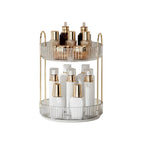 360° Rotating Makeup Organizer | 2-Tier Vanity Cosmetic Storage – MIRA