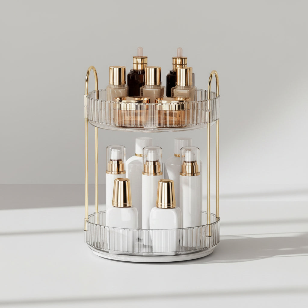 360° Rotating Makeup Organizer 2-Tier