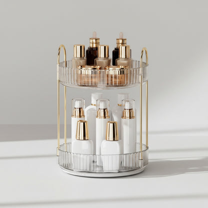 360° Rotating Makeup Organizer 2-Tier