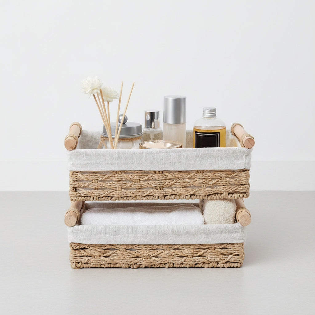 Set of 2 Wicker Storage Baskets