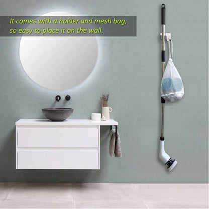 Electric Spin Scrubber, Cordless Cleaning Brush, Shower Cleaning Brush With 9 Or 6 Brush Heads 2H Power Dual Speed, Adjustable Extension Handle, 360 Cordless Cleaning Brush For Bathroom, Bathtub, Tiles, USB-C Charging Cable, Rotating Cleaning Brush, Thank