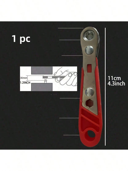 Ratchet Screwdriver Handles Narrow Spaces, Front And Rear, Elbow Wrench, Right Angle Bending, Cross Screwdriver, Steel Material, Red Color, Requires Assembly, Non-Electric, Battery-Free For Industrial And Scientific Use, Tools For Men