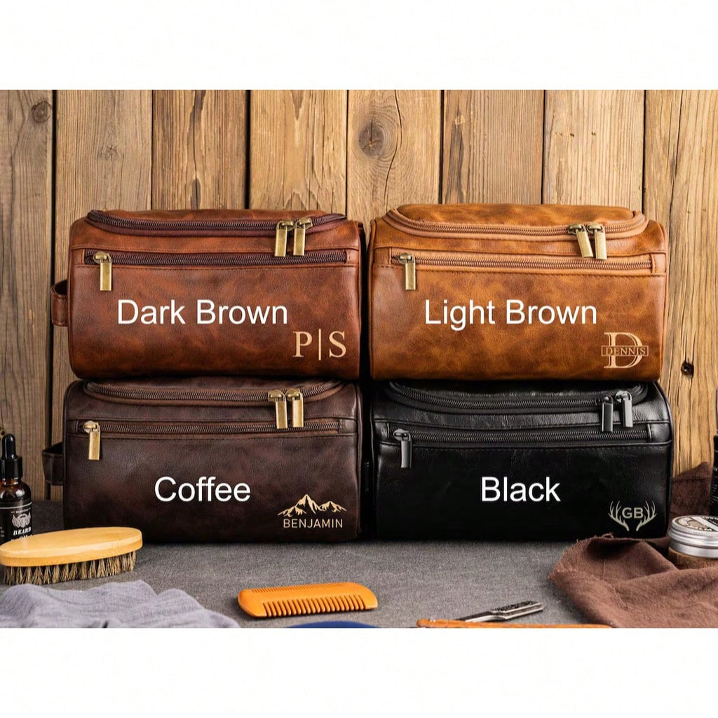 Men's Leather Toiletry Bag – Travel Organizer & Groomsman Gift | MIRA