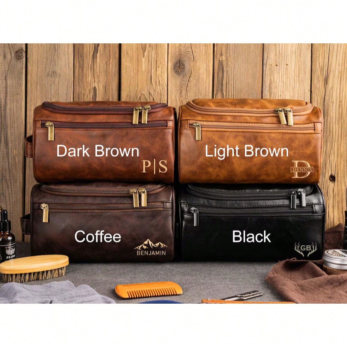 Men's Leather Toiletry Bag – Travel Organizer & Groomsman Gift | MIRA