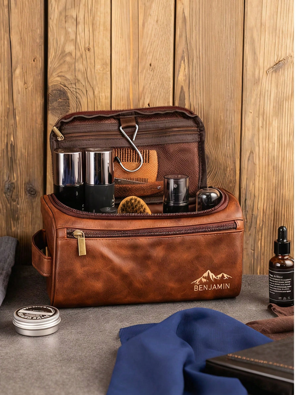 Men's Leather Toiletry Bag – Travel Organizer & Groomsman Gift | MIRA