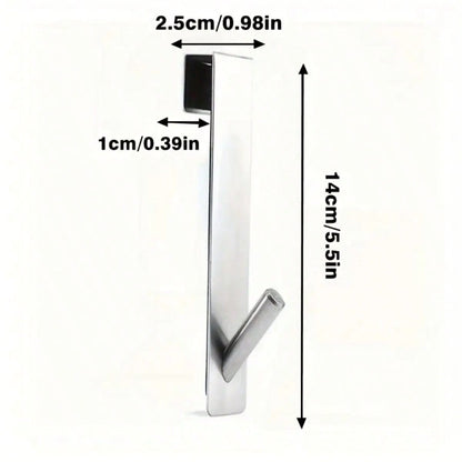 2 Pieces, Glass Door Hooks, Suitable For Extending Hooks On Frameless Glass Shower Doors (With Noise-Reducing Pads), Stainless Steel Towel Rack, Bath Towel Hooks, Heavy-Duty Coat Hanger