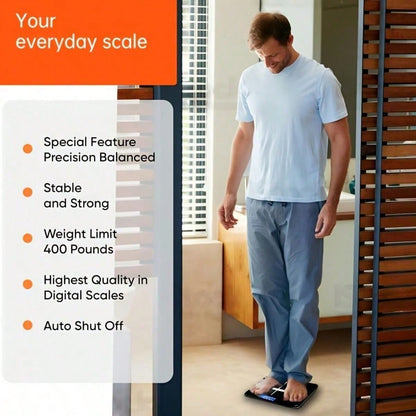Multi-Function Smart Body Fat And Weight Scale, Bathroom Digital Scale With Tempered Glass Wide Platform, Precise & , Large Digits, Easy-Read Electronic Scale, LCD Display, 390lbs Capacity Bathroom Weight Scale, Suitable For Home, Fitness, Outdoor