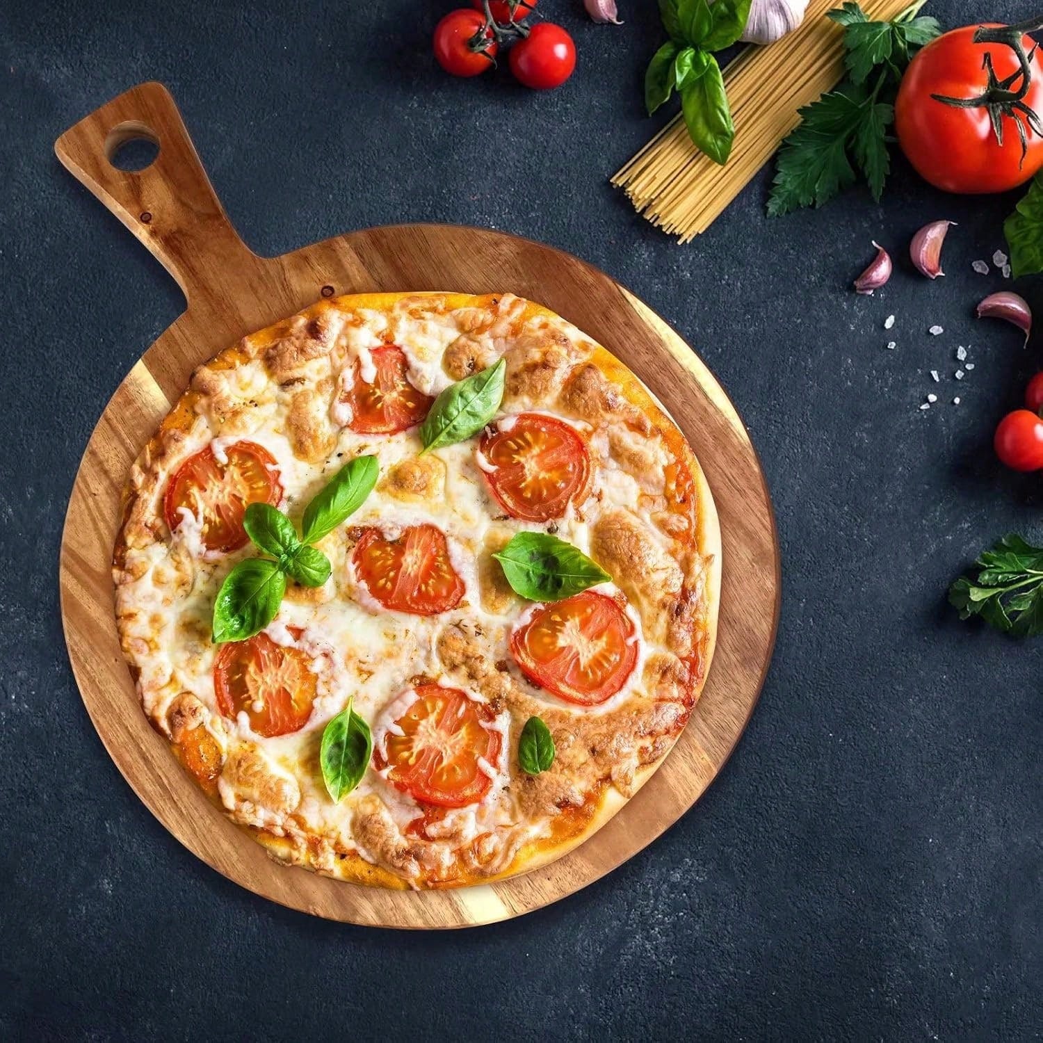 Wooden Pizza Board & Charcuterie Board – Large Wood Cutting Board | MIRA