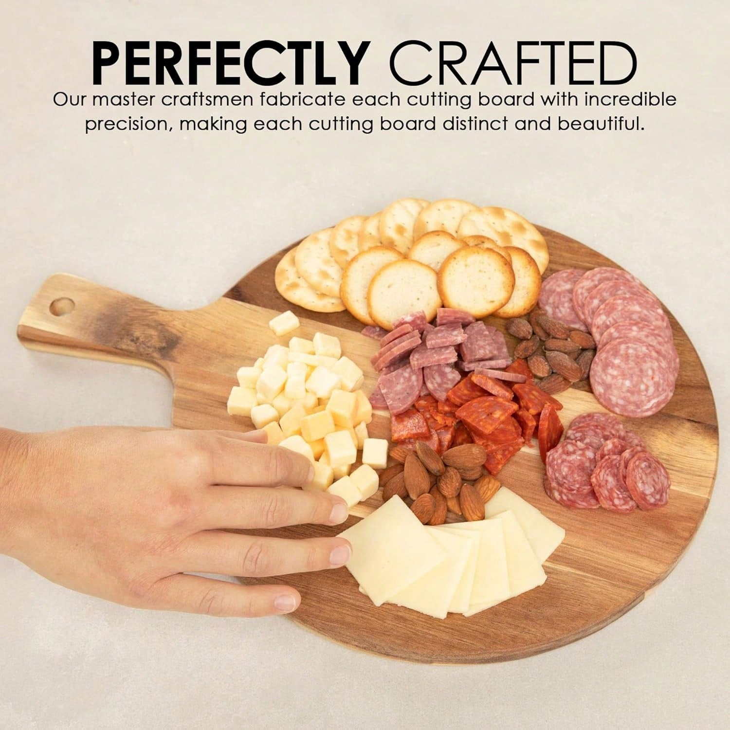 Wooden Pizza Board & Charcuterie Board – Large Wood Cutting Board | MIRA