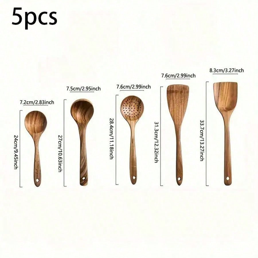 Wooden Spoons Set of 5 with Box – Heat-Resistant Kitchen Utensils | MIRA