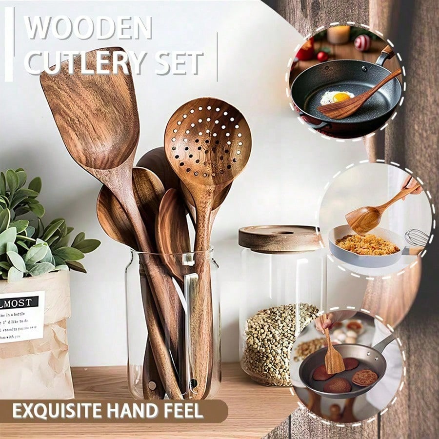Wooden Spoons Set of 5 with Box – Heat-Resistant Kitchen Utensils | MIRA