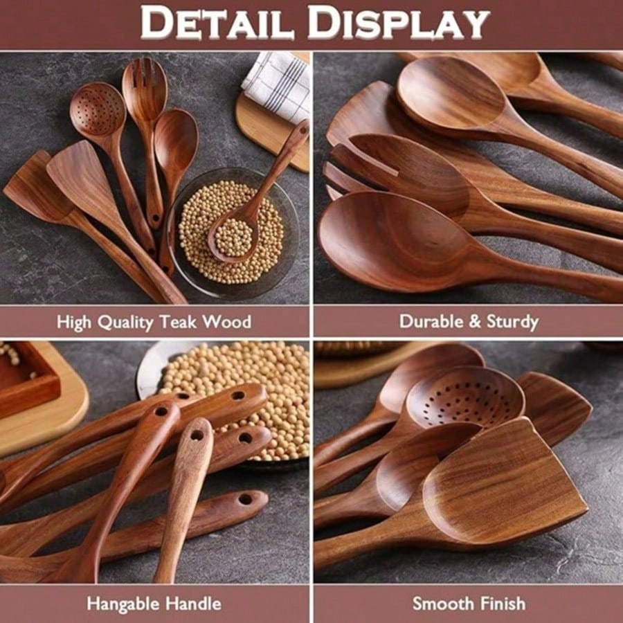 Wooden Spoons Set of 5 with Box – Heat-Resistant Kitchen Utensils | MIRA