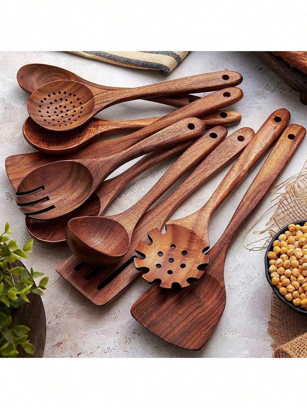 Wooden Spoons Set of 5 with Box – Heat-Resistant Kitchen Utensils | MIRA