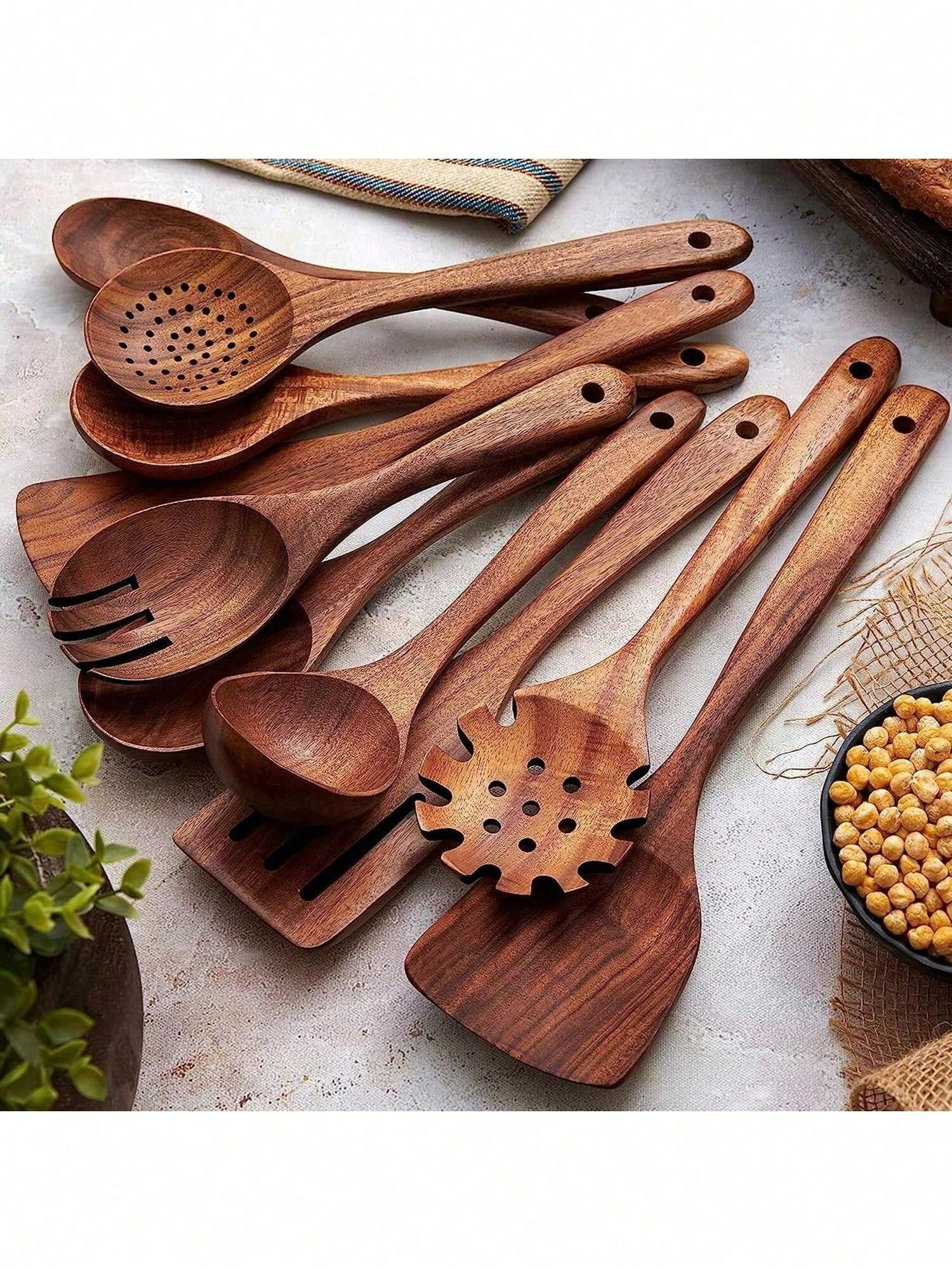 Wooden Spoons Set of 5 with Box – Heat-Resistant Kitchen Utensils | MIRA