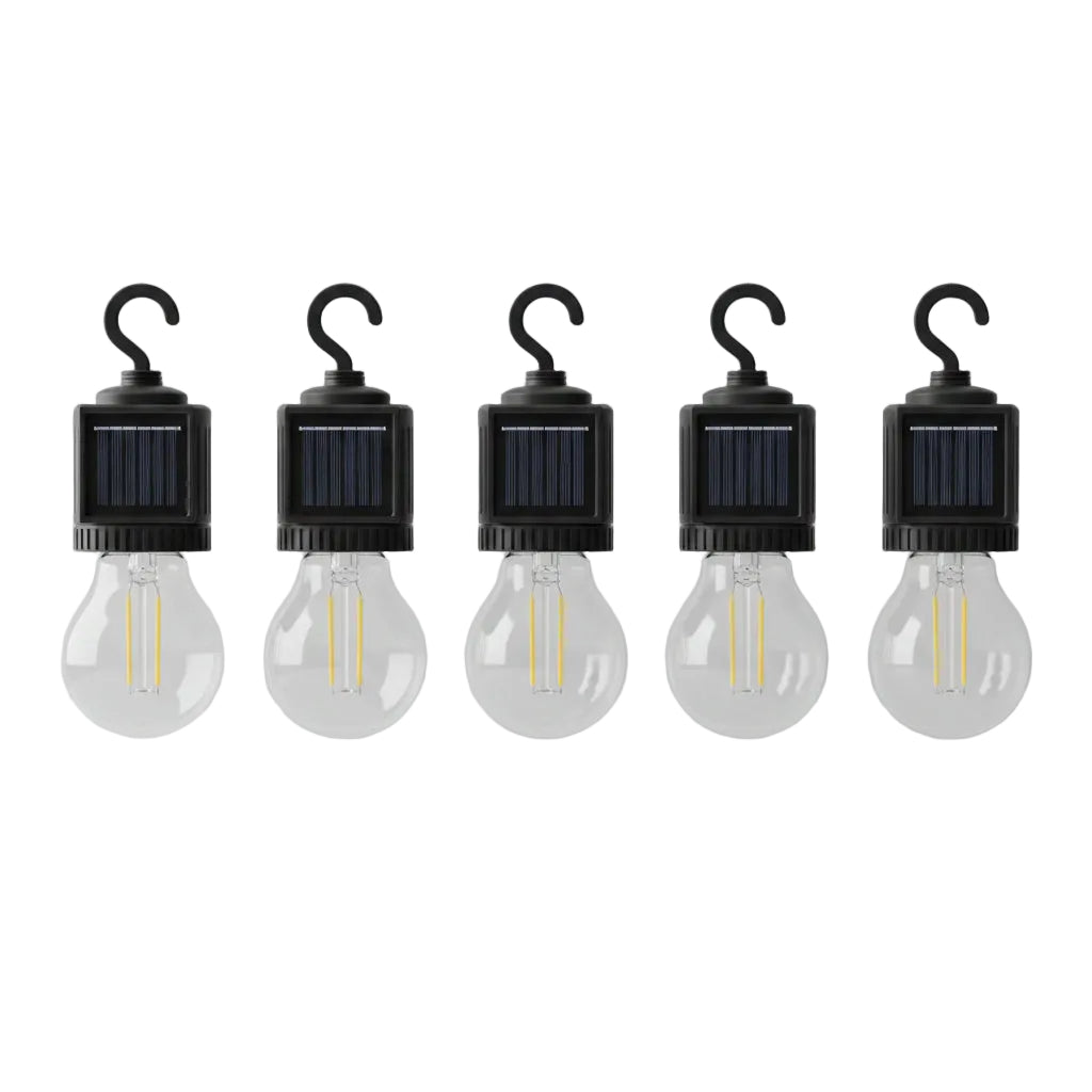 Solar LED Camping Lantern with Hook | Type-C Rechargeable, IPX4 Waterproof, 3 Modes