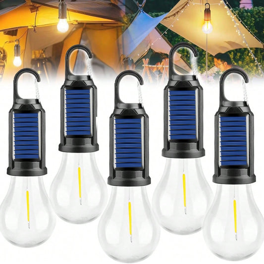 Solar LED Camping Light With Hook, Type-C Rechargeable, Solar Powered Tent Lantern, IPX4 Waterproof, 3 Lighting Modes, 18650 Battery, Portable Hanging Light For Camping, Hiking, Backpacking, Outdoor Adventures & Emergency Use