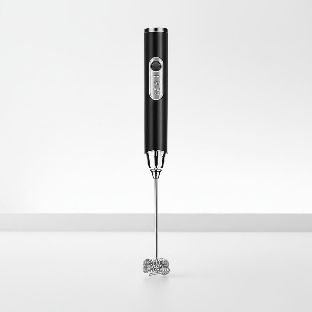 Multifunctional Rechargeable Handheld Milk Frother With Detachable 3 Whisk Heads | 3 Speeds Electric Coffee Mixer, Detachable Stainless Steel Whisk For Latte, Cappuccino, Matcha, Eggs (Black)