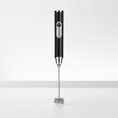 Multifunctional Rechargeable Handheld Milk Frother With Detachable 3 Whisk Heads | 3 Speeds Electric Coffee Mixer, Detachable Stainless Steel Whisk For Latte, Cappuccino, Matcha, Eggs (Black)