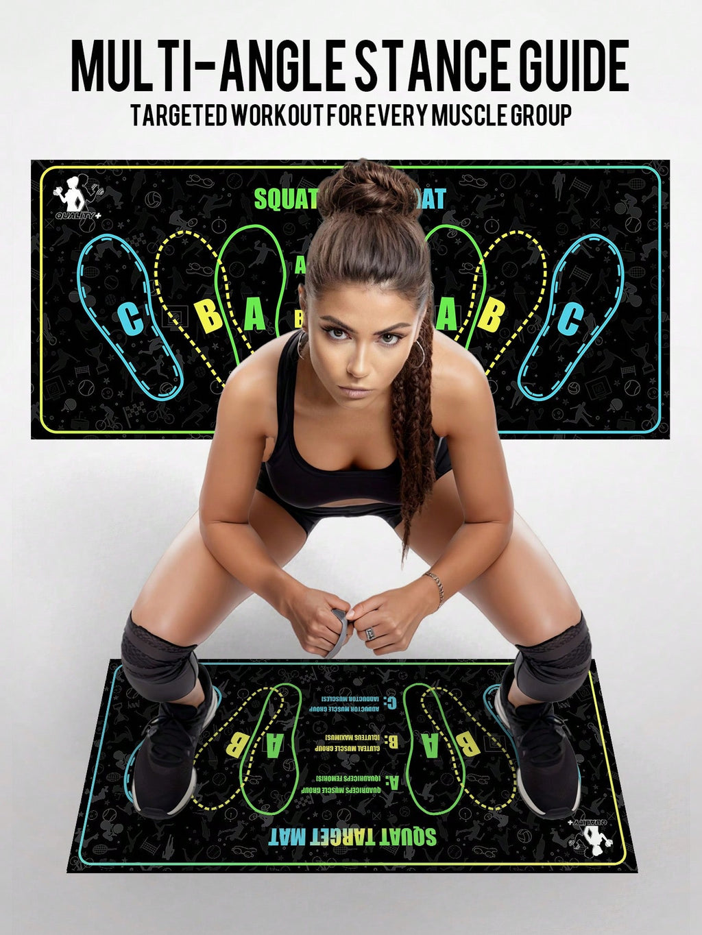 Non-Slip Silicone Squat Mat 35x80cm – 1000GSM Yoga & Fitness Training Mat | MIRA