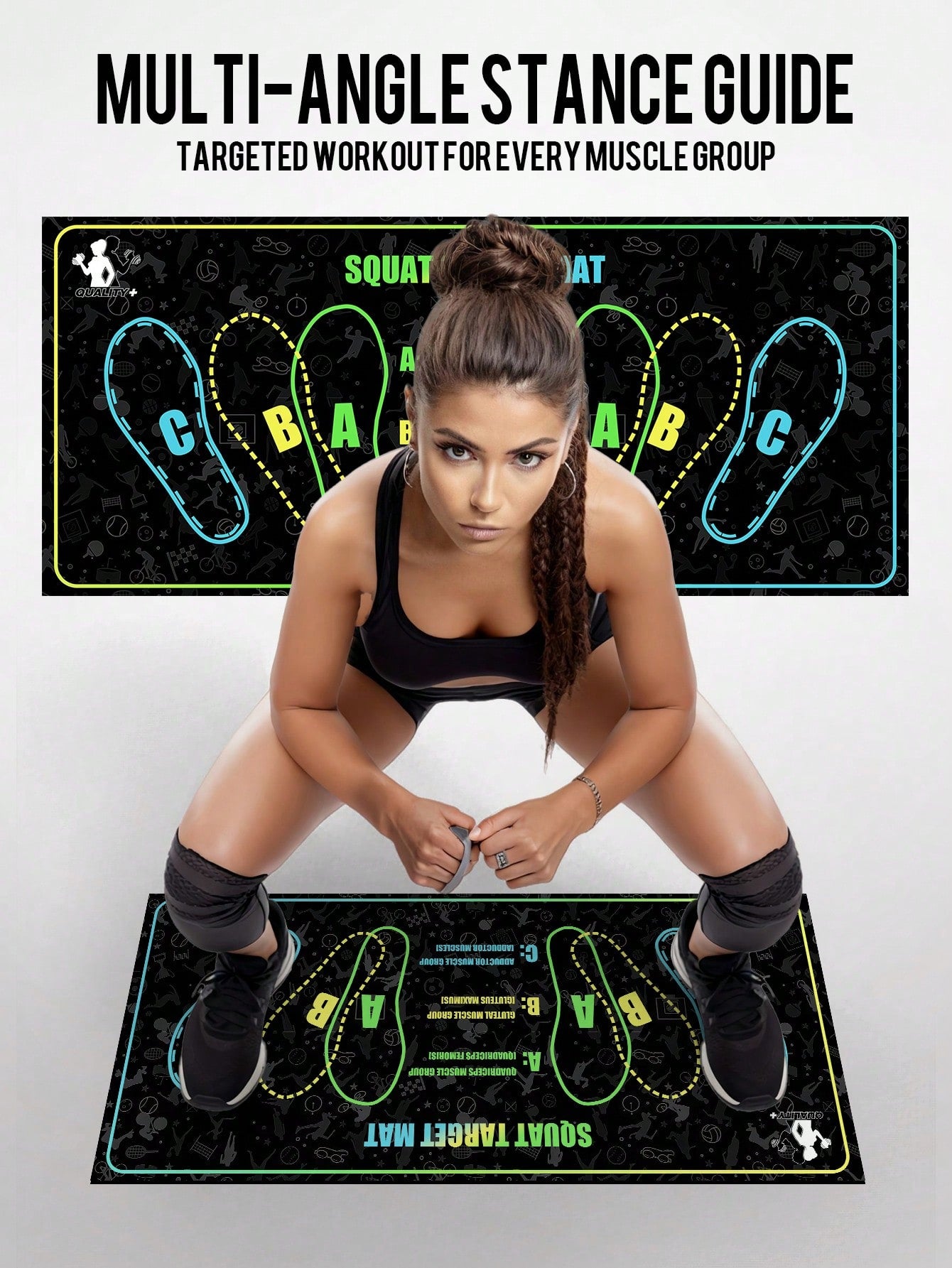 Non-Slip Silicone Squat Mat 35x80cm – 1000GSM Yoga & Fitness Training Mat | MIRA