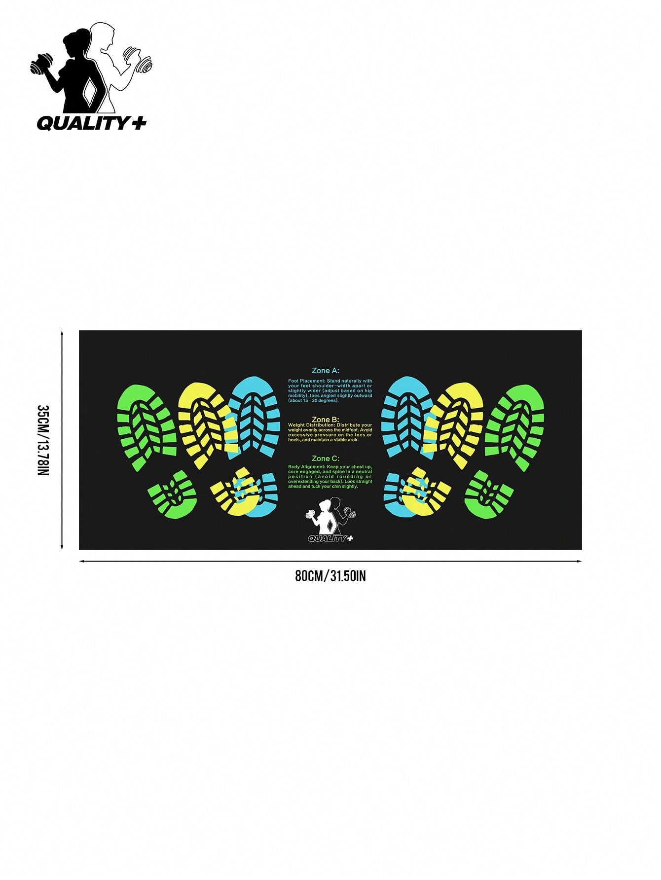 Non-Slip Silicone Squat Mat 35x80cm – 1000GSM Yoga & Fitness Training Mat | MIRA