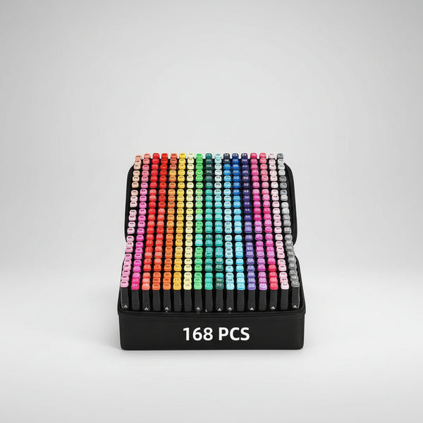 168 Colors Dual Tip Brush Marker Set
