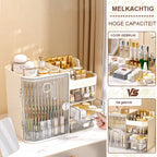 Cosmetic Storage Box with Drawers & Mirror – Makeup Organizer | MIRA