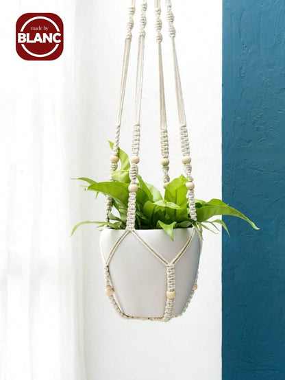 1pc Bead Decor Hanging Basket