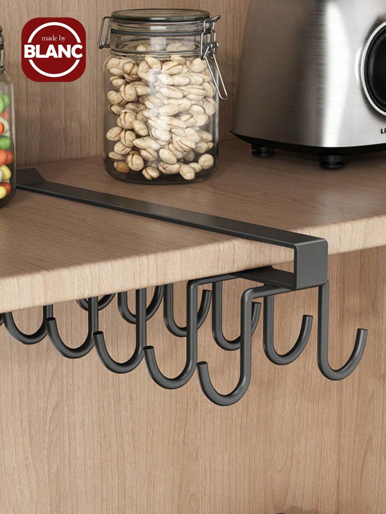 1/2pcs Hat Organizer Rack, Belt Organizer Rack, Wardrobe Accessory Organizer With 6 Hat Hooks, Hanger Rack For Cabinet, Closet, No Drilling, Simple Storage Shelf