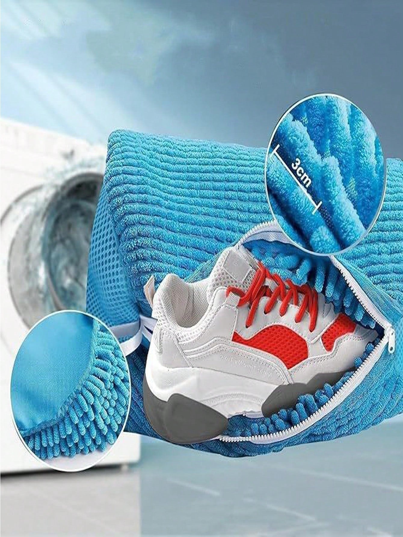 Shoe Wash Bag - Yellow With White Zipper,360 Deep Clean Shoes Laundry Bag Reusable Shoe Bag For Washing Hine Sneaker Washing Hine Bags Yellow Soft Lining Interior, Ideal For Athletic & Casual Shoes, Laundry Bag