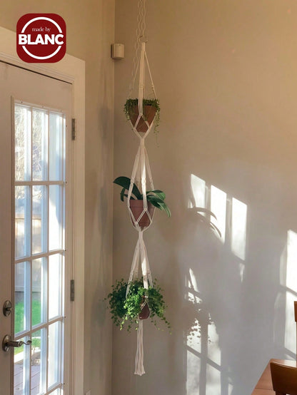 1pc 3 Layer Woven Plant Hanger ,Tassel Plant Pot Holder Stand, Plant Hanger With Hook, Jute Rope Plant Pot Holder, Flower Pot Net Hanging Planter With Tassel, Indoor Hanging Basket For House Plants,Indoor Outdoor Decor