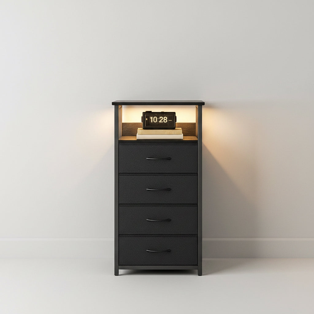 Charging Station Nightstand With LED Light