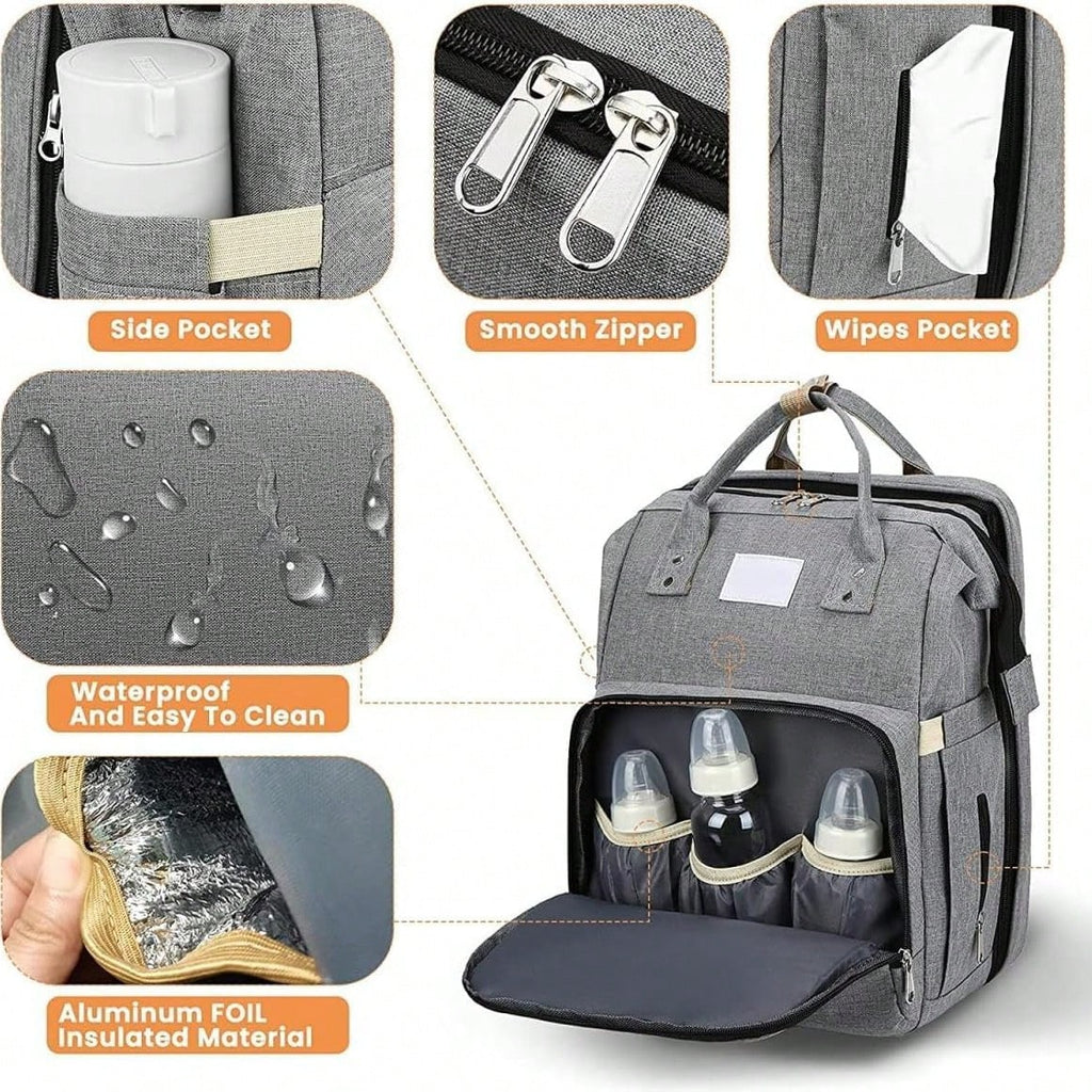 Diaper Bag Backpack with Nursing Bag – Waterproof, Large Capacity | MIRA