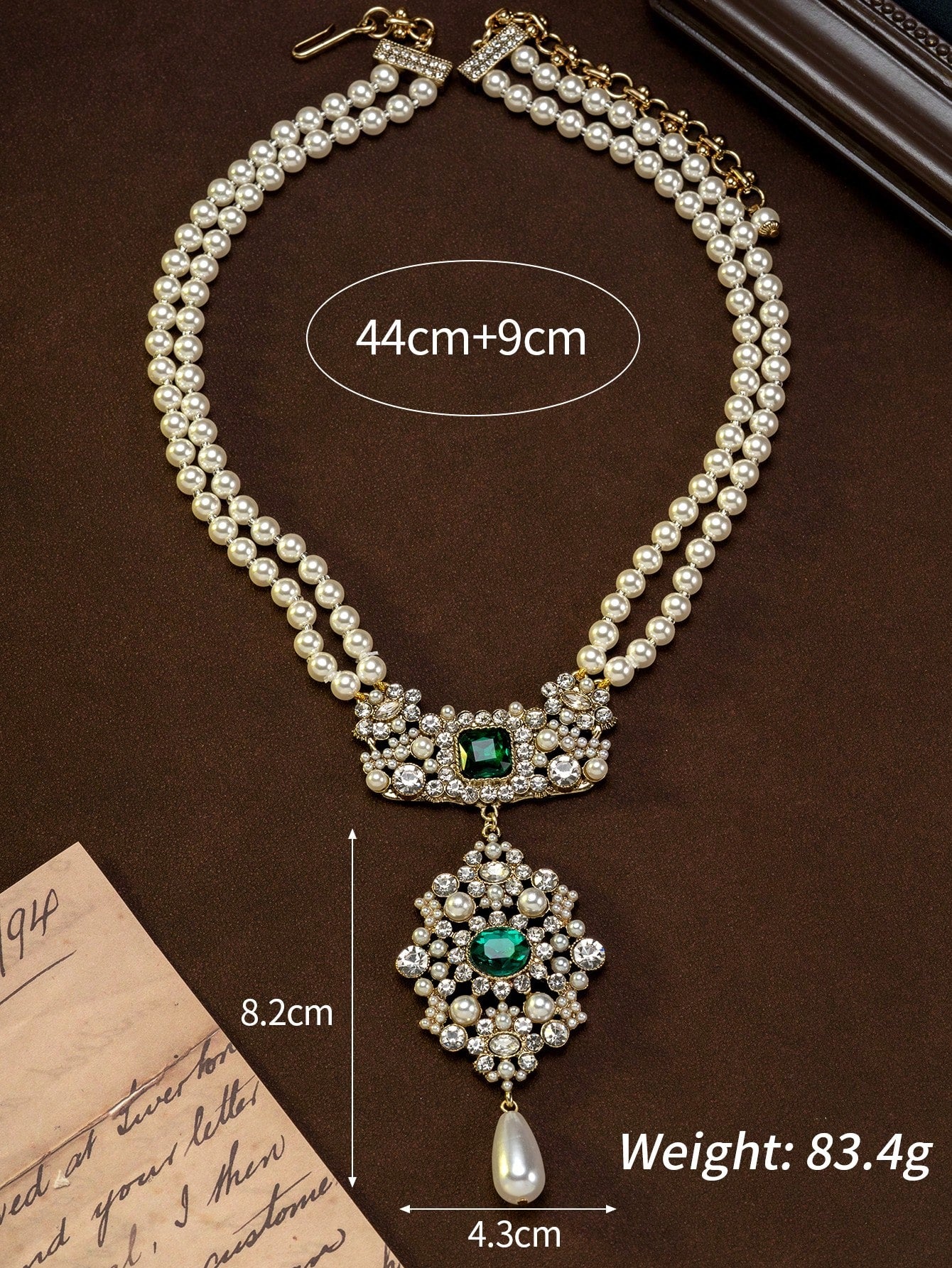 Vintage Floral Faux Pearl Necklace & Earrings Set | MIRA
