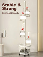 Freestanding Coat Rack with Storage Basket – Entryway Stand | MIRA