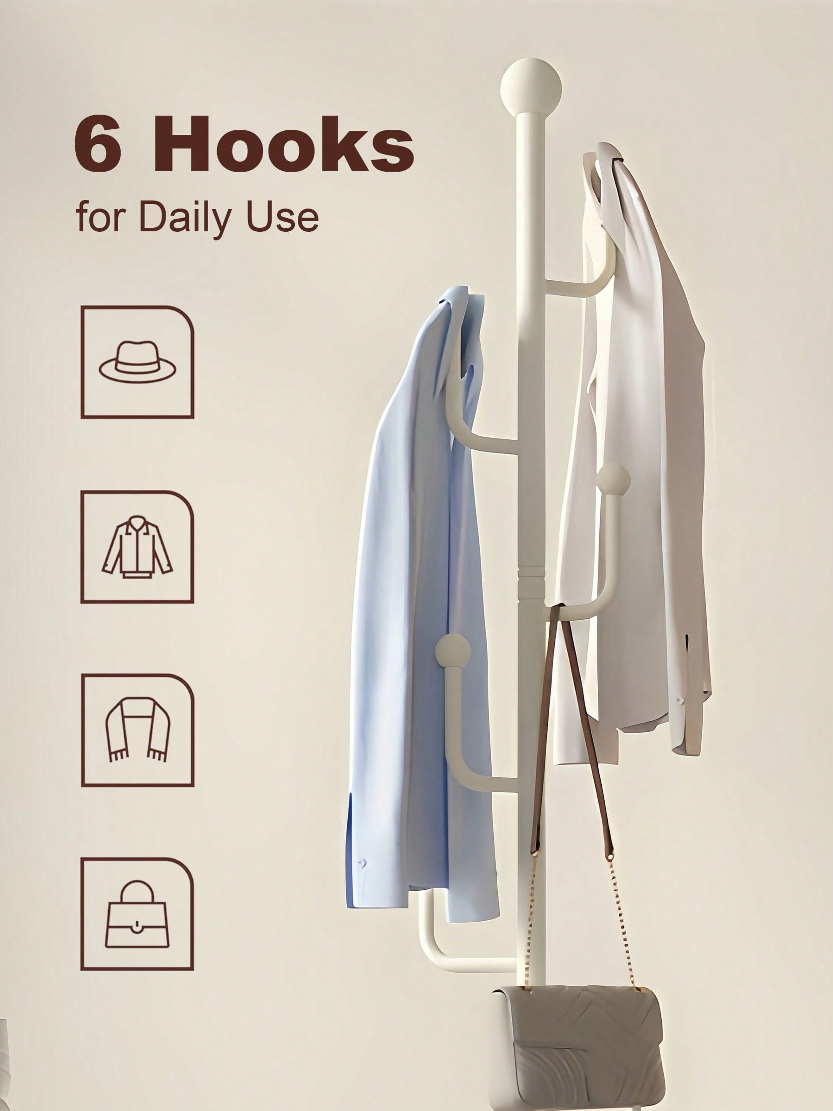 Freestanding Coat Rack with Storage Basket – Entryway Stand | MIRA