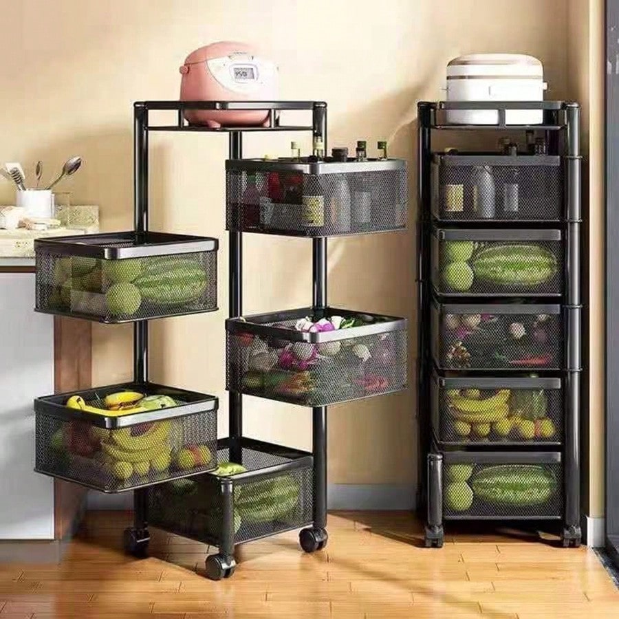 5-Layer Rotating Kitchen Storage Rack – No Assembly Needed | MIRA