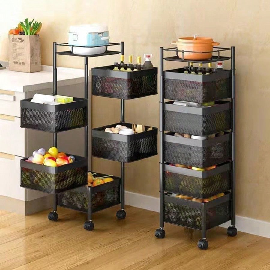 5-Layer Rotating Kitchen Storage Rack – No Assembly Needed | MIRA