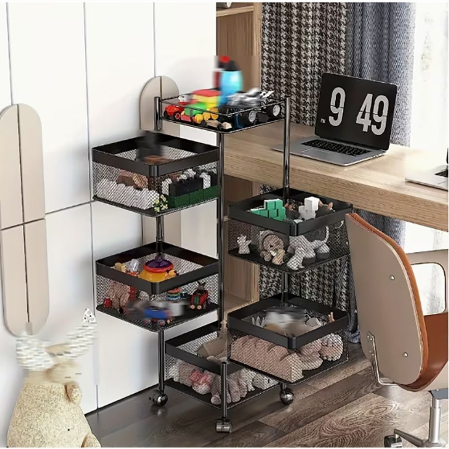 5-Layer Rotating Kitchen Storage Rack – No Assembly Needed | MIRA