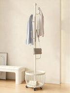 Freestanding Coat Rack with Storage Basket – Entryway Stand | MIRA