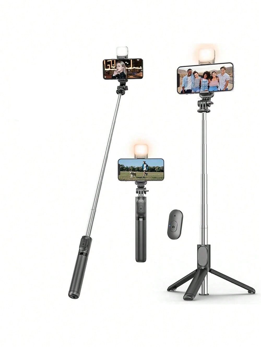 70'' Extendable Selfie Stick Tripod with Wireless Remote & Fill Light – Phone Stand | MIRA