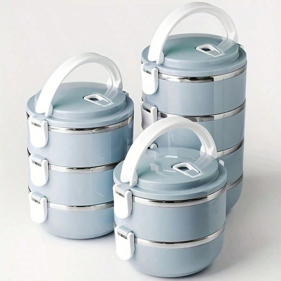Stainless Steel Insulated Lunch Box, Stackable Multi-Tier Food Container, Leakproof Bento Box With Handle For Office & School