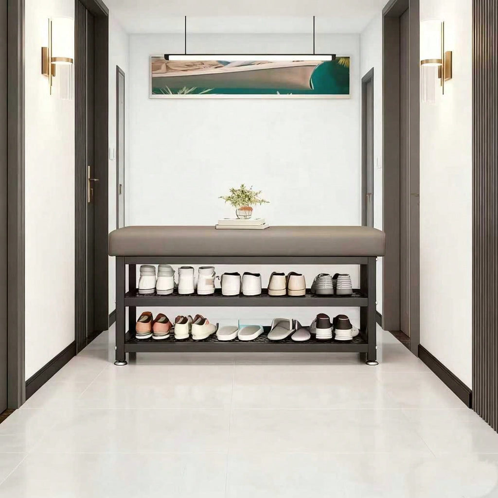 Shoe Bench with Cushion & Storage – Entryway Shoe Rack Organizer | MIRA
