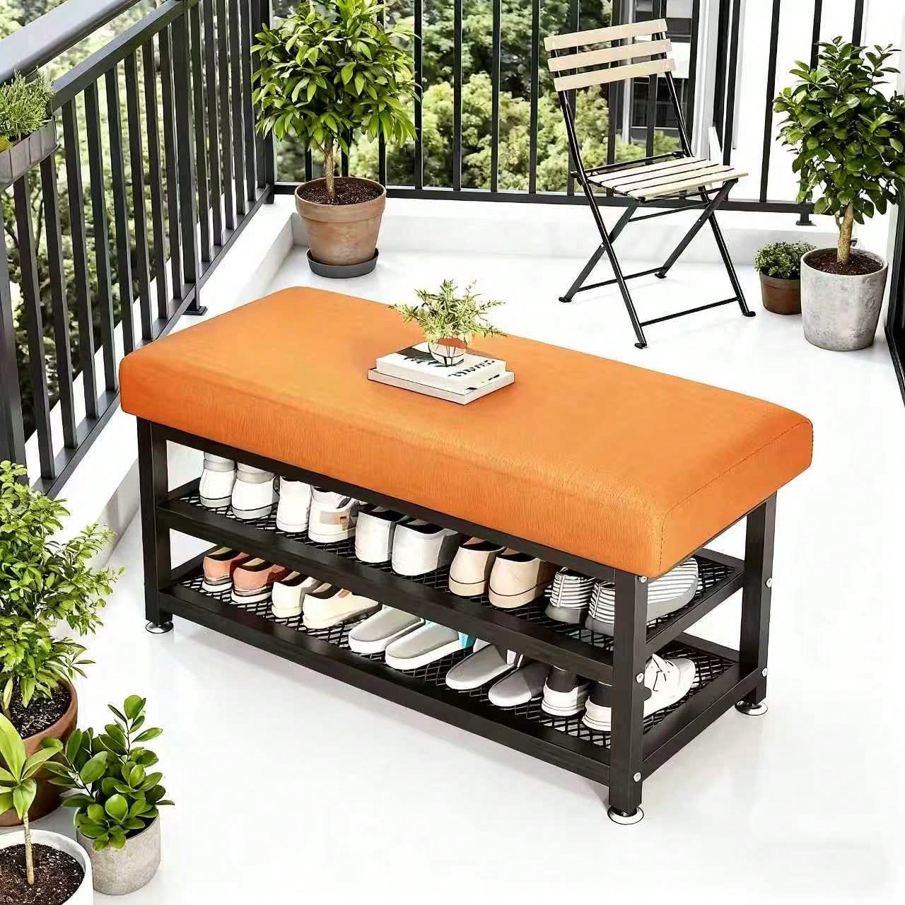 Shoe Bench with Cushion & Storage – Entryway Shoe Rack Organizer | MIRA