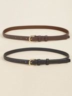 Fashion Metal Buckle Thin Belt – Adjustable Versatile Belt for Women | MIRA