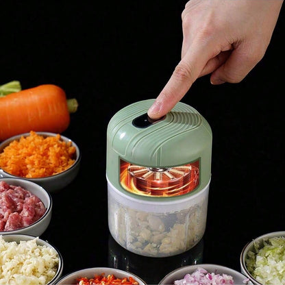 Electric Garlic Grinder, Food Processor, Mini Blender. USB Rechargeable, 300mAh Lithium Battery, 250ml Capacity. One-Handed Operation, Compact And Lightweight, Electric Cutting And Grinding, One-Touch Operation, Three Pieces Blade Set, Can Be Used For Sea