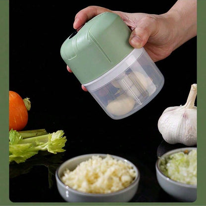 Electric Garlic Grinder, Food Processor, Mini Blender. USB Rechargeable, 300mAh Lithium Battery, 250ml Capacity. One-Handed Operation, Compact And Lightweight, Electric Cutting And Grinding, One-Touch Operation, Three Pieces Blade Set, Can Be Used For Sea