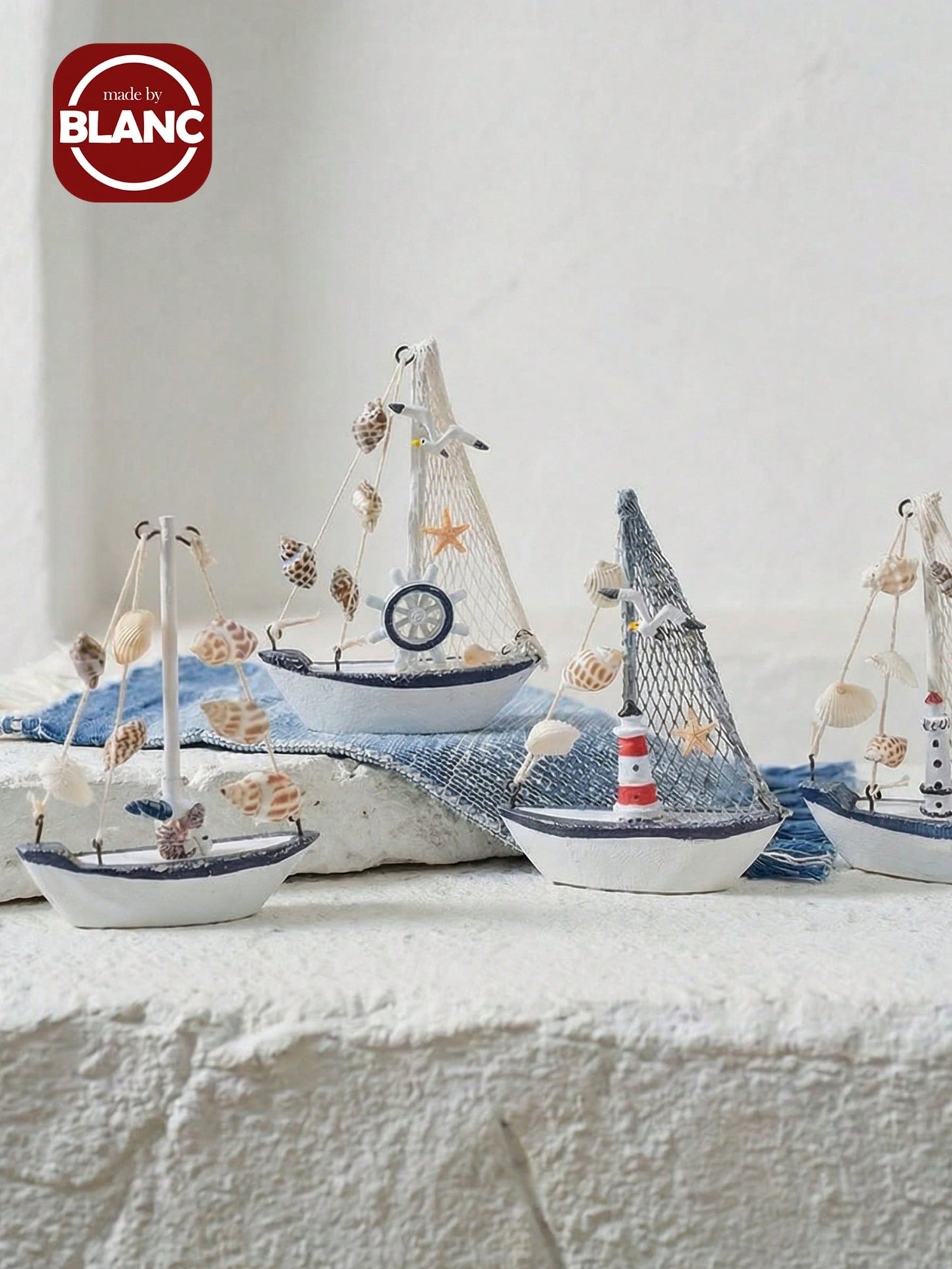1pc Ocean-Style Shell Crack Boat Ornaments, Creative Wooden Sailboat Model Knick-Knacks, Creative Decorative Handicraft Boats, Craft Decoration Ornament, Desktop Decor(Hand-Made Works May Have Slight Defects, Do Not Affect The Use, If You Mind, Carefully